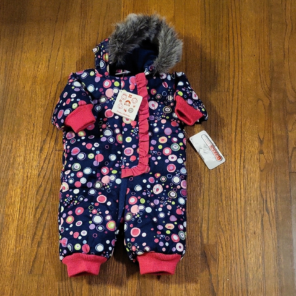 Hanna Andersson Navy Snowsuit With Polkadots